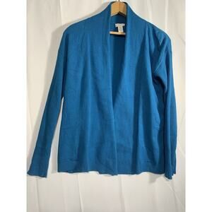Chicos Blue open Knit front sweater Women’s Size O